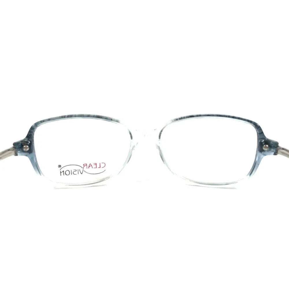 Clear Vision Eyeglasses Frames KAYLEE BLUE SILVER MIX Square Full Rim 51-15-130